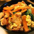 ひととせ305's cooksnap of when they made 鳥もも肉と青梗菜のふわふわ卵ポン酢炒め.