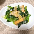 :えり坊's cooksnap of when they made 小松菜と厚揚げのネギ塩ごま油和え.