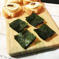 misatona's cooksnap of when they made スピードおつまみ★味海苔でクリチサンド！.
