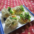 miyuki12's cooksnap of when they made おから大根餅のネギおやき梅ソース.