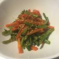 つきみそう♪'s cooksnap of when they made 捨てずに簡単！春菊の茎と人参のきんぴら.
