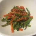 つきみそう♪'s cooksnap of when they made 捨てずに簡単！春菊の茎と人参のきんぴら.