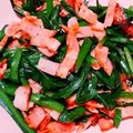 ひなた１０１６'s cooksnap of when they made ベーコンとニラの炒め物.