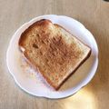 take♪aki♪'s cooksnap of when they made 梨湖のシナモンシュガートースト.