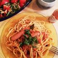 食べる専門☆'s cooksnap of when they made ソーセージとトマトのリングイネ.