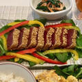 sayumeshi's cooksnap of when they made びん長まぐろのわさび醤油漬けごま焼き♪.