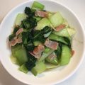 こいこいさん☆'s cooksnap of when they made チンゲン菜とベーコンの炒め物.