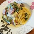 manon★'s cooksnap of when they made ほうれん草とベーコンのクリームパスタ♡.