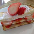 まなpin's cooksnap of when they made 食パンで簡単おやつ❀　苺ミルフィーユ♡.
