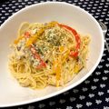 あ、ご's cooksnap of when they made 色とりどりカルボナーラ風パスタ.
