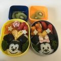 クックWR8SYL☆'s cooksnap of when they made ミッキー・ミニー　のり弁　キャラ弁.