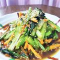 シャープしまづ's cooksnap of when they made 副菜、おつまみに☆小松菜と人参ゴマ炒め♪.