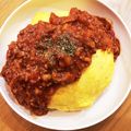 ☆kmk4☆'s cooksnap of when they made ソースが残ったら！ミートソースオムライス.
