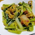 231なっち's cooksnap of when they made 塩麹でしっとり豚と小松菜のカレーマヨ炒め.