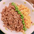 アヤノ♪'s cooksnap of when they made 我が家no枝豆と二色丼.
