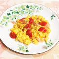 なつき☆ミ's cooksnap of when they made 5分。とろとろ卵のチーズトマト炒め.