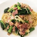 しろぱんちょこ's cooksnap of when they made ★菜花とベーコンの和風パスタ★.