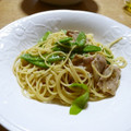 kontack's cooksnap of when they made 絹さやと豚ばら肉のコク旨☆柚子胡椒パスタ.