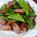 にゃ★にゃ's cooksnap of when they made ジャンボインゲンとソーセージの塩炒め.