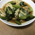 ＊chi〜ko＊'s cooksnap of when they made ＊小松菜と油揚げの玉子とじ＊.