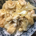 ちゃぎー's cooksnap of when they made きつねあげと玉葱の卵とじ丼.