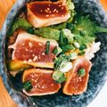 ころん♬'s cooksnap of when they made まぐろステーキ＆アボカドのバター醤油丼.