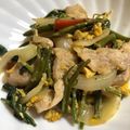 tsurumom's cooksnap of when they made 親子で食べる☆空芯菜と豚バラの卵炒め.
