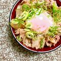 ふたごゆき's cooksnap of when they made 豚のしょうが焼き丼☆温玉のせ(*^^*).