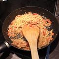 Tixitita's cooksnap of when they made シーチキンとアスパラのトマトスパゲッティ.
