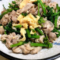 youすずニャン's cooksnap of when they made 豚肉と菜の花＊ふわふわ卵の塩コショウ炒め.