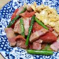 七色ワクチン's cooksnap of when they made ベーコンとアスパラ・トマトのマヨポン炒め.