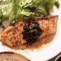 ペペルトポロン's cooksnap of when they made 簡単！サーモンと大葉のバター醤油ソテー.