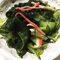 pianon♪'s cooksnap of when they made きゅうりとカニかまの酢の物.