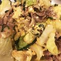 たくまぁ's cooksnap of when they made ☆豚肉 キャベツ ニラ 卵 炒め☆.