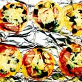 p♡angel's cooksnap of when they made ほうれん草とキノコの餃子の皮ピザ☆.