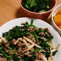 ngtnok's cooksnap of when they made 簡単っ！挽肉とほうれん草のオイスター炒め.