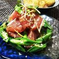 京ん家's cooksnap of when they made 簡単おつまみ★マグロとオクラの塩ユッケ.