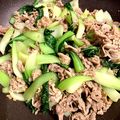 ひなコアラ's cooksnap of when they made 牛肩ロースと青梗菜の和風炒め.