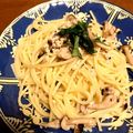 becky0118's cooksnap of when they made 簡単◎豚としめじの柚子胡椒ペペロンチーノ.