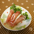 龍青空ママ's cooksnap of when they made 切り落とし生ハムのかいわれ大根巻き.