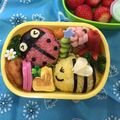4兄弟ママ♬'s cooksnap of when they made キャラ弁♡てんとう虫とミツバチの春弁♪♪.