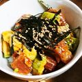 いーＰ's cooksnap of when they made 食べるラー油でマグロアボカド丼.