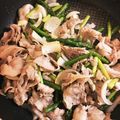 nuka's cooksnap of when they made 新玉とアスパラの豚バラさっぱり炒め.
