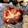 ｍａｈａ's cooksnap of when they made BBQで丸ごとトマトとチーズのホイル焼き.