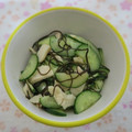 mmameco's cooksnap of when they made 【糖質オフ】蒸し鶏とキュウリの塩昆布和え.