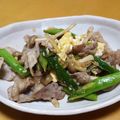 るなさかな's cooksnap of when they made 俺流！葉にんにくと豚肉の玉子炒め.