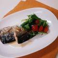 つぼみの's cooksnap of when they made 鯖の塩焼きに水菜＆トマト♪.