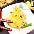 yoyoよーよー's cooksnap of when they made 絹さやとちくわ☆卵めんつゆ炒め.