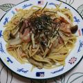 nyangomama's cooksnap of when they made 隠し味で♡ベーコンとしめじの和風パスタ.