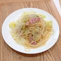 パンダ達の母です。's cooksnap of when they made ベーコンとレタスのペペロンチーノ.